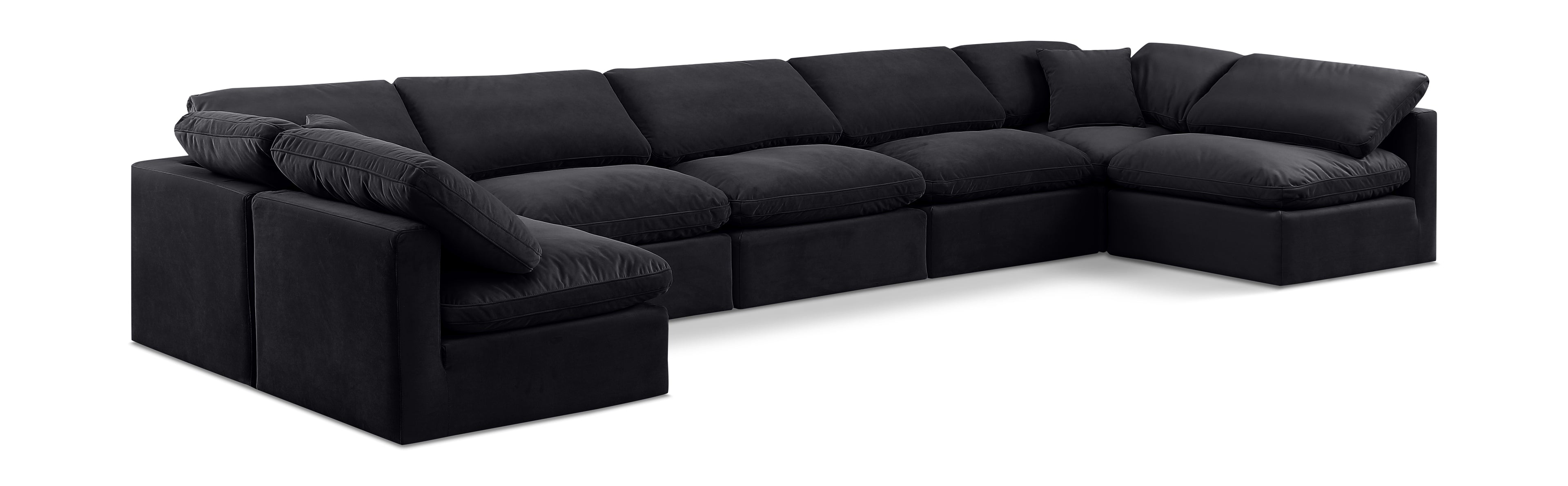Indulge Black Velvet Modular Sectional