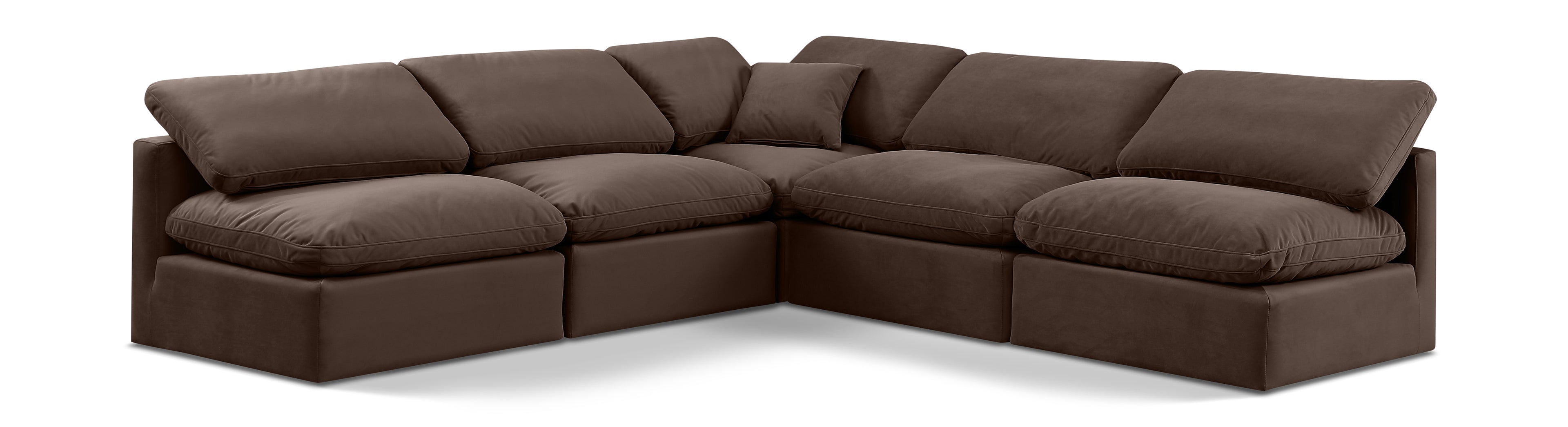 Indulge Brown Velvet Modular Sectional