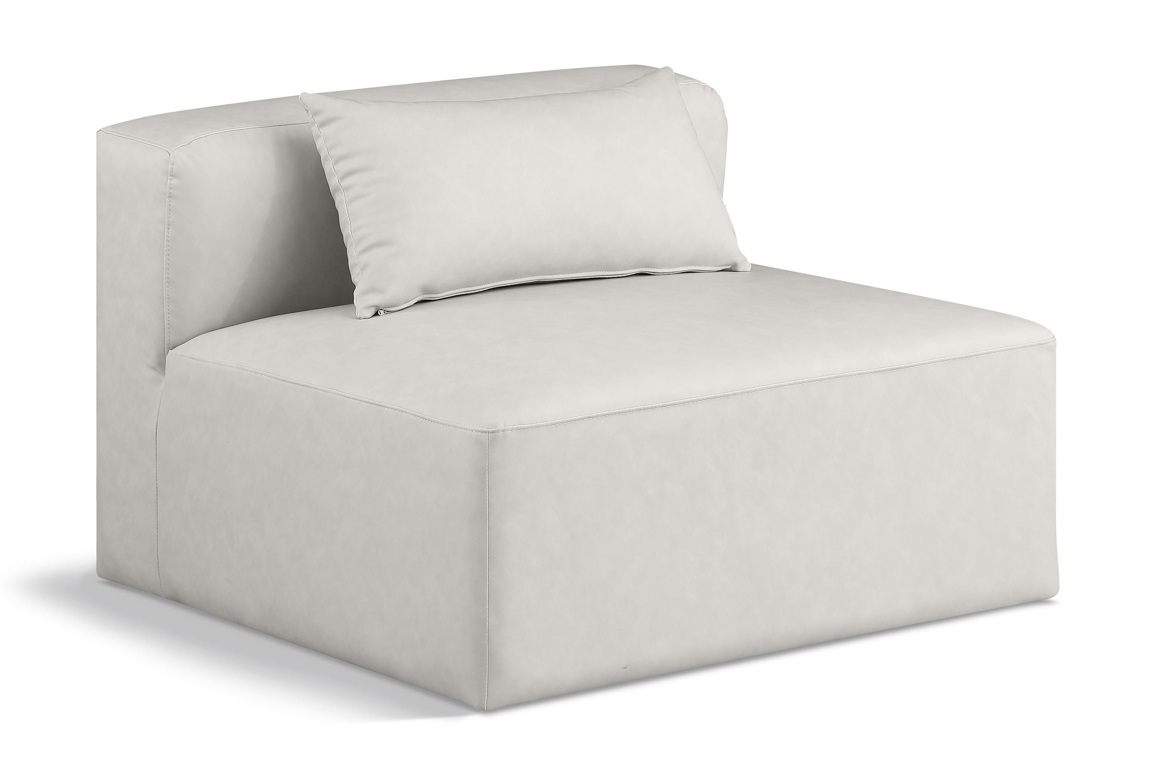 Cube Vegan Leather Armless Chair