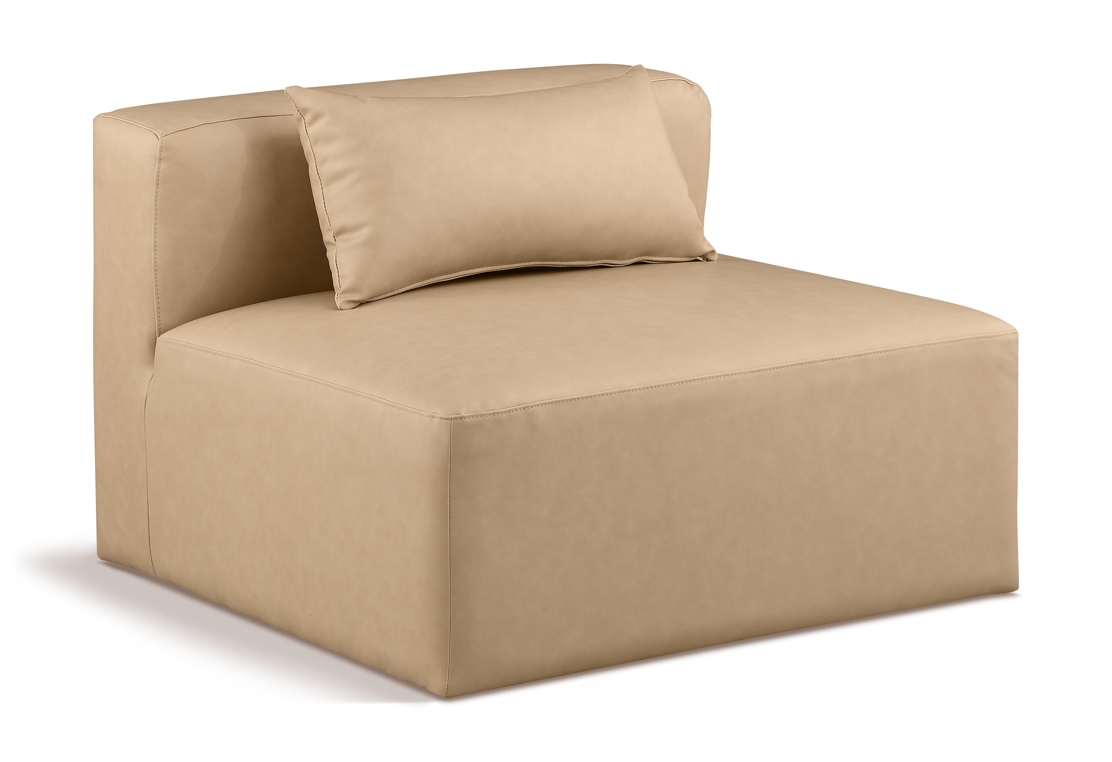Cube Vegan Leather Armless Chair