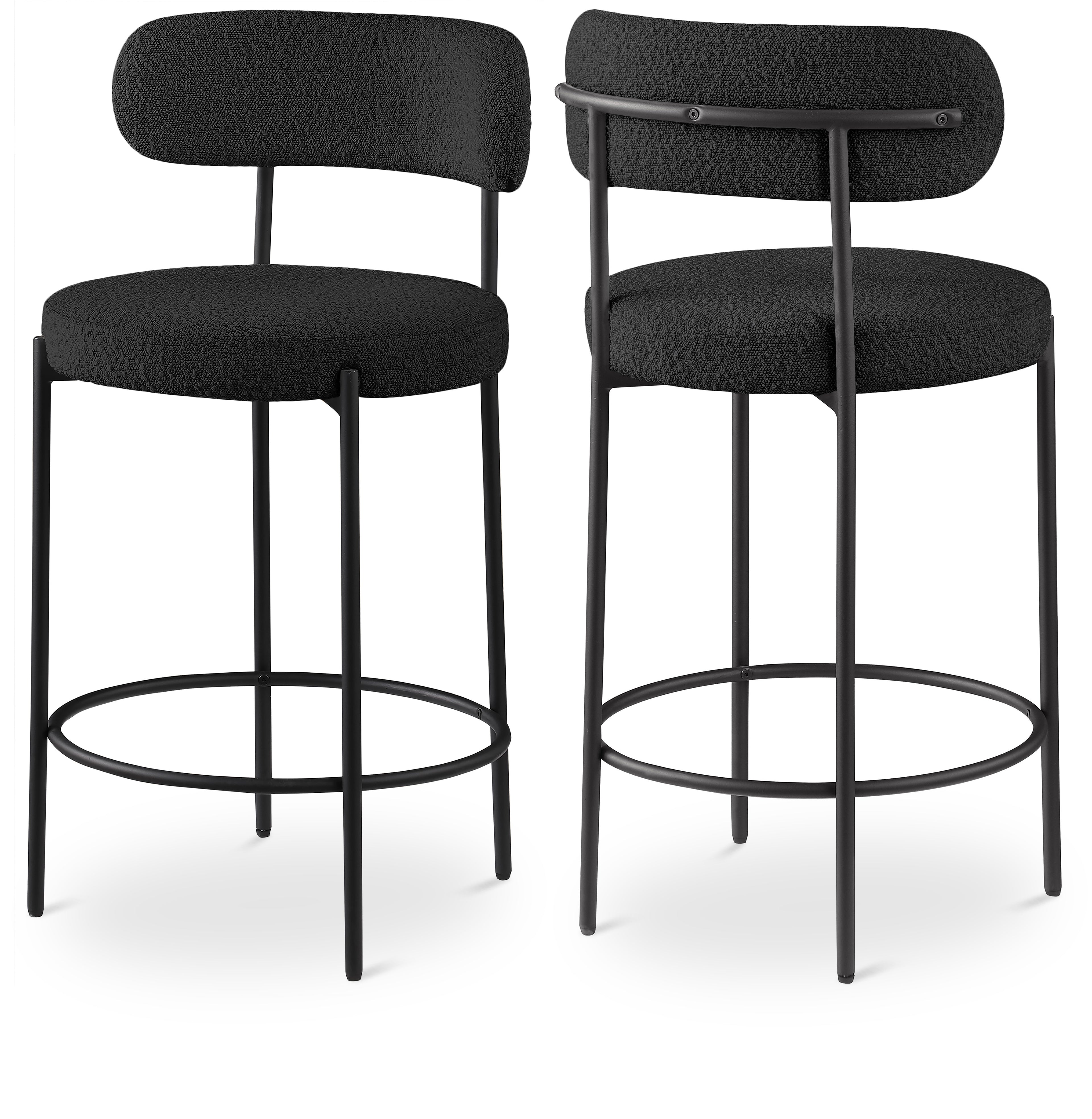 Beacon Boucle Fabric Stool, Set of 2