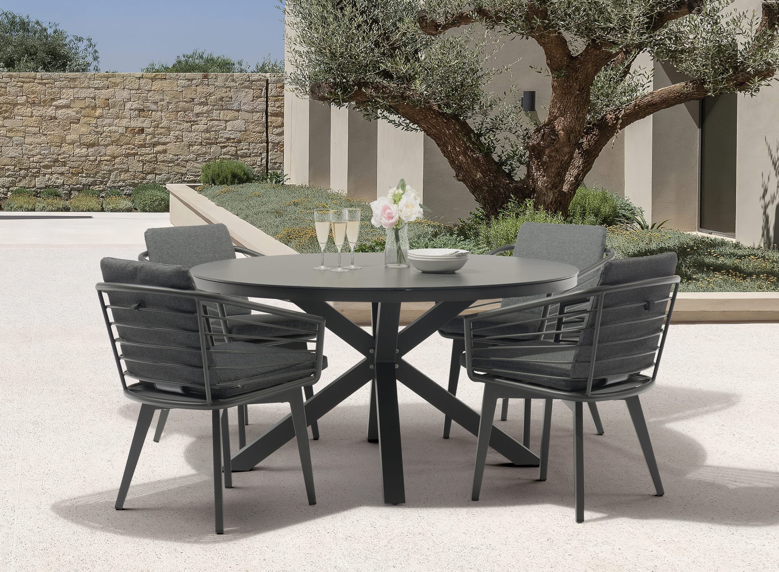 Kassey Outdoor Round Dining Table