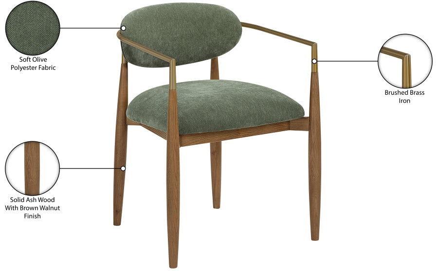 Riccio Performance Fabric Upholstered Dining Arm Chair