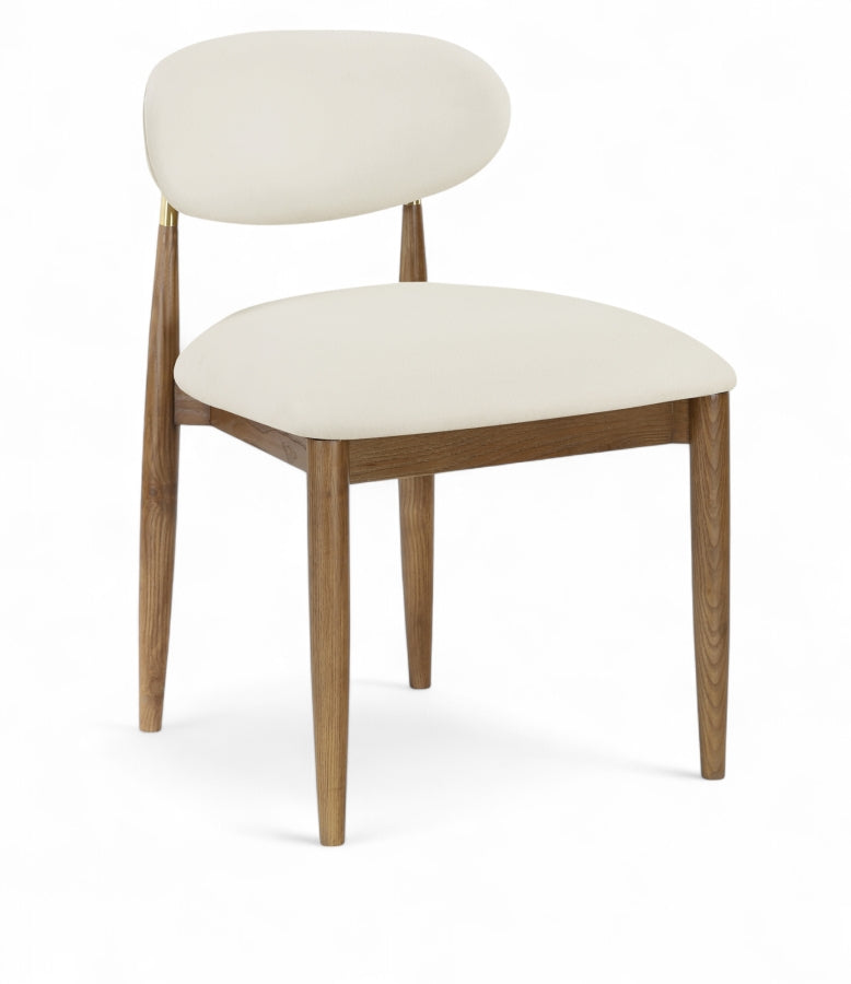 Riccio Vegan Leather Upholstered Dining Side Chair - Walnut Finish