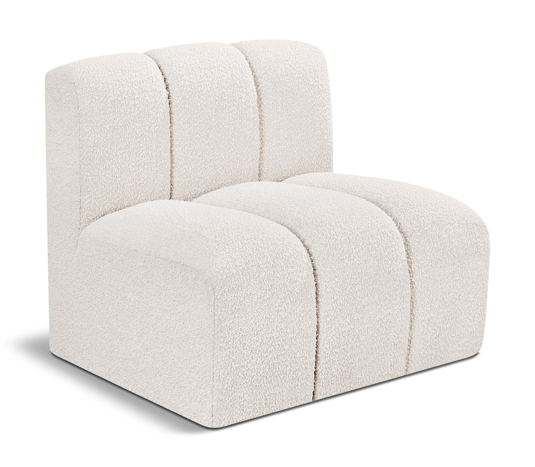 Arc Boucle Fabric Straight Chair