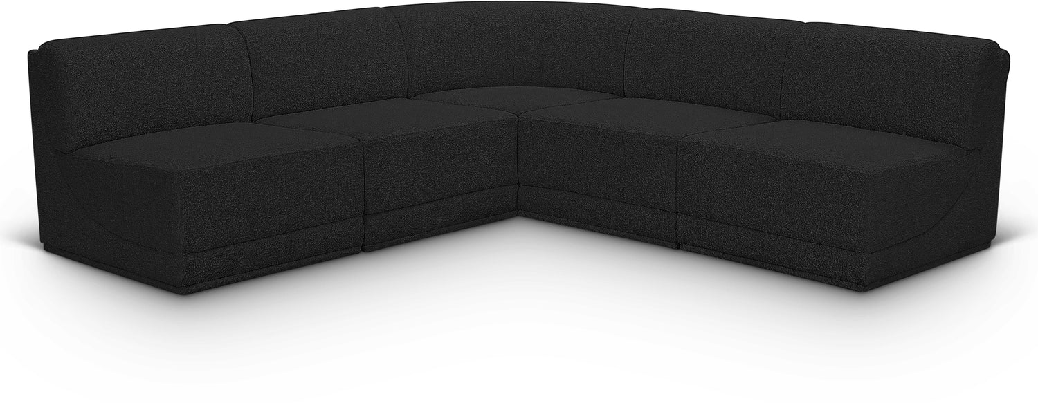 Ollie Black Boucle Fabric Modular Sectional