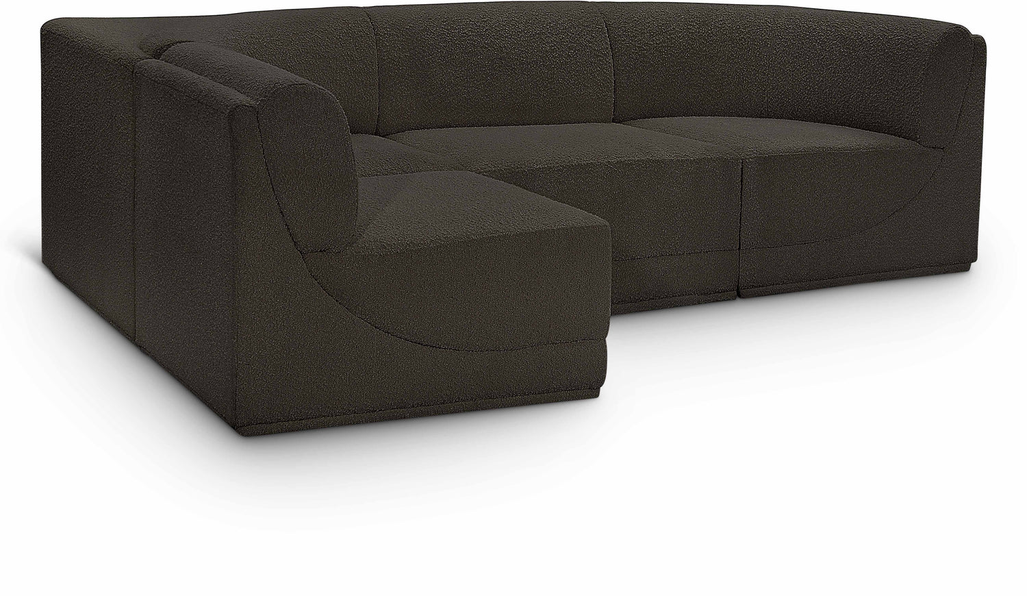 Ollie Brown Boucle Fabric Modular Sectional