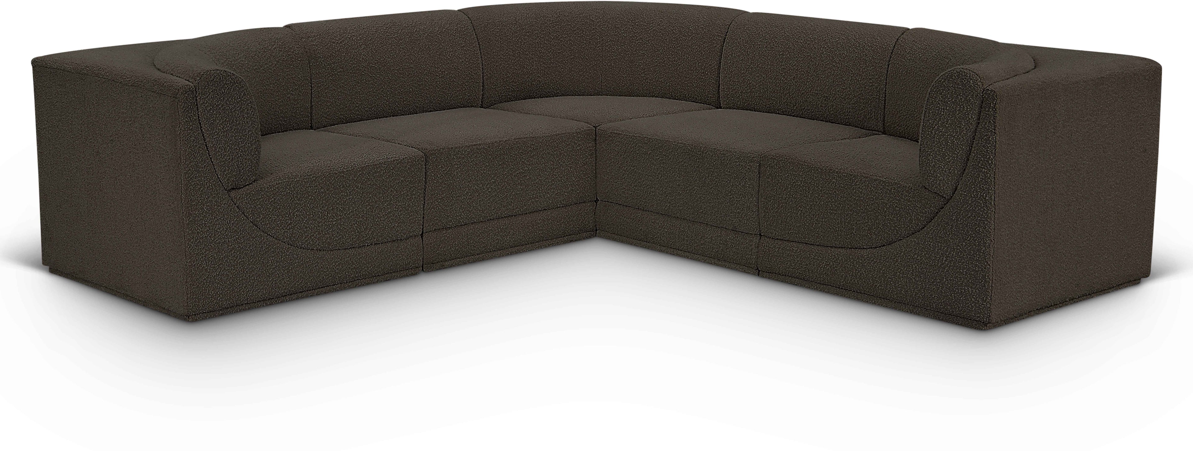 Ollie Brown Boucle Fabric Modular Sectional