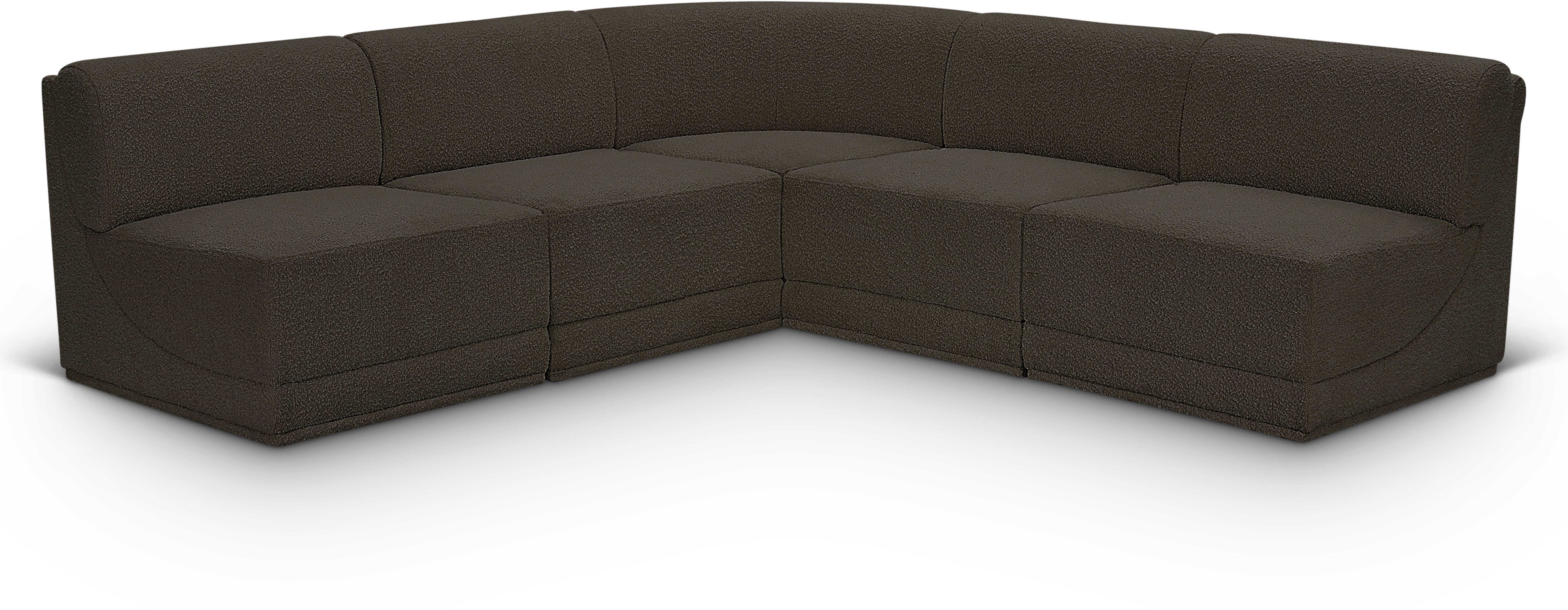 Ollie Brown Boucle Fabric Modular Sectional