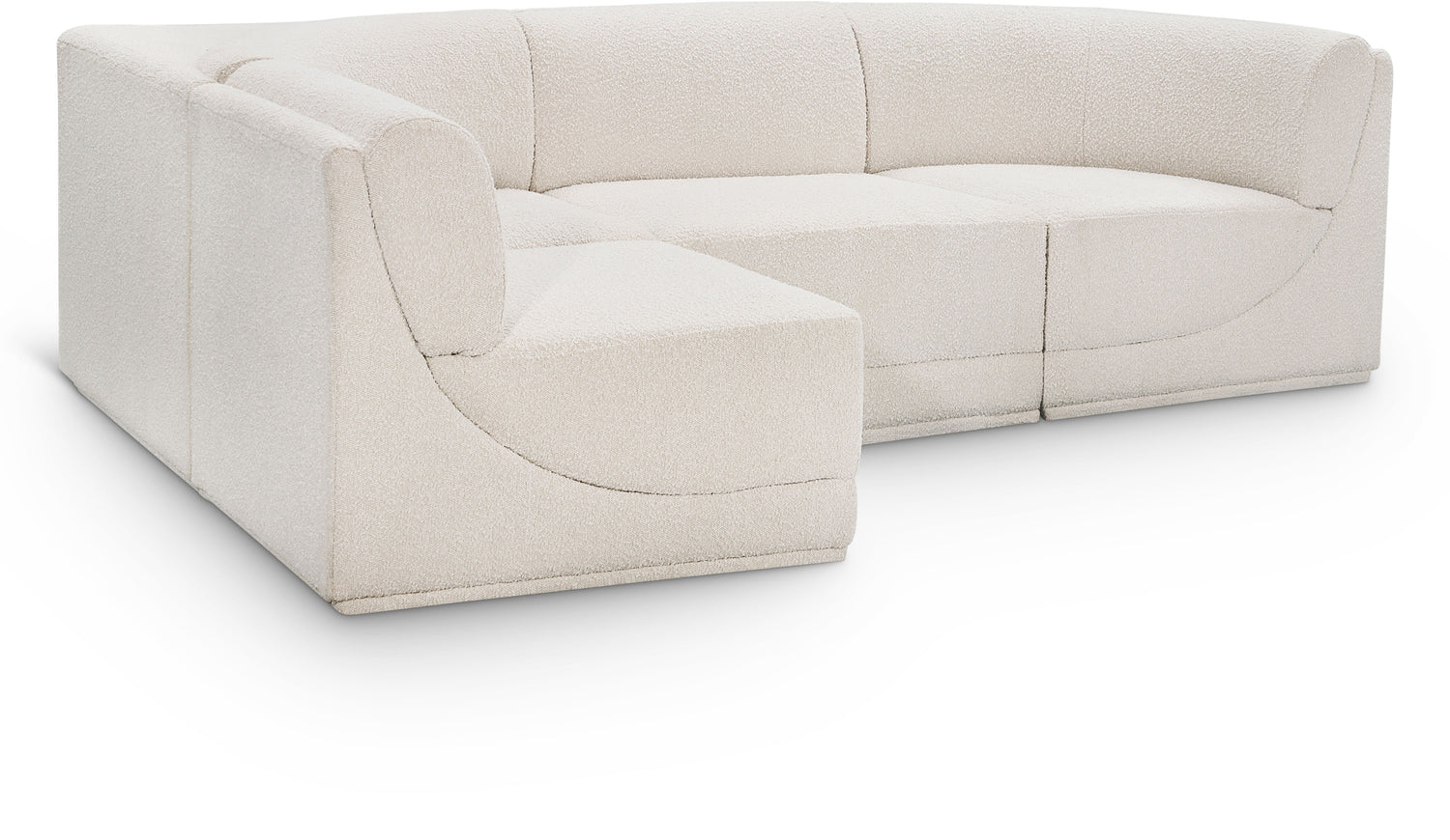 Ollie Cream Boucle Fabric Modular Sectional