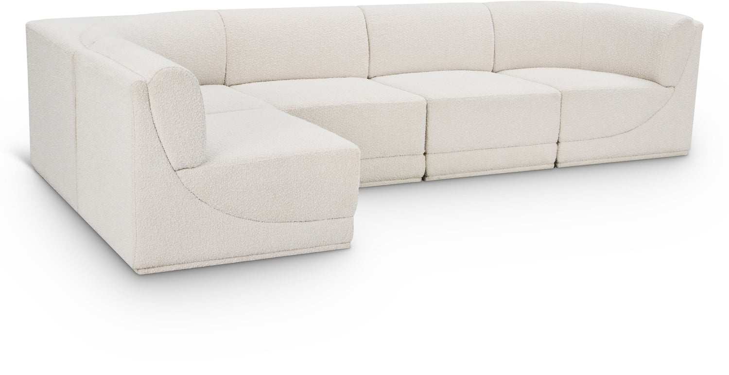 Ollie Cream Boucle Fabric Modular Sectional