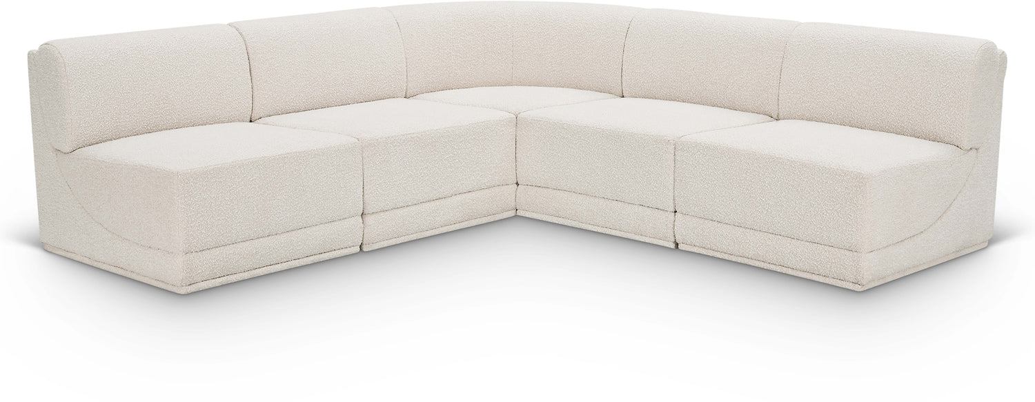 Ollie Cream Boucle Fabric Modular Sectional