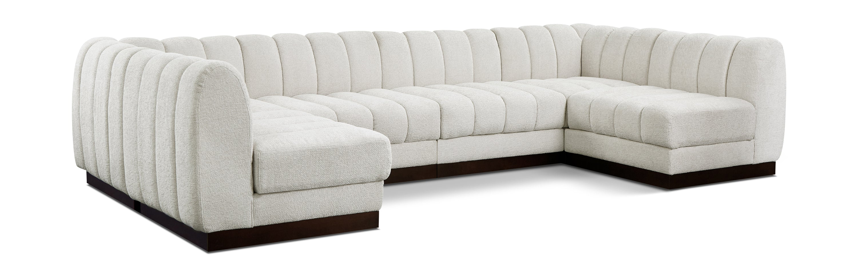 Quinn Cream Chenille Fabric Modular Sectional