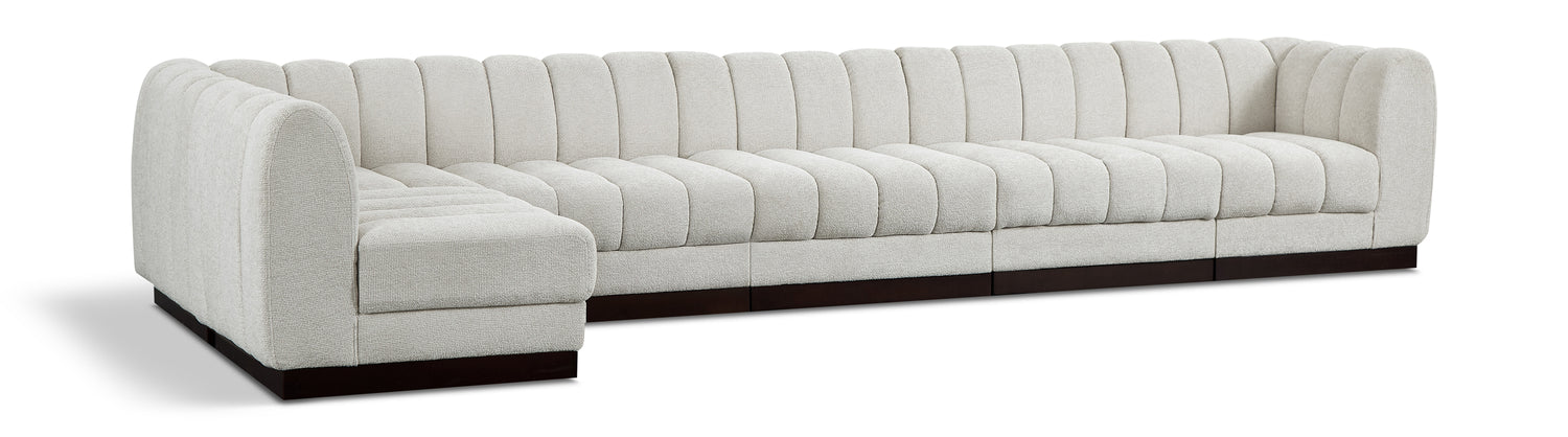 Quinn Cream Chenille Fabric Modular Sectional