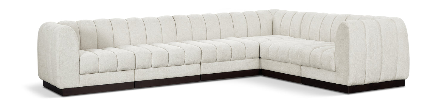 Quinn Cream Chenille Fabric Modular Sectional