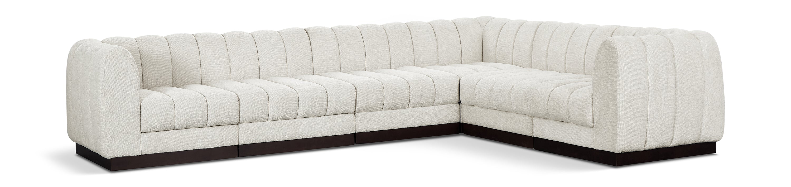 Quinn Cream Chenille Fabric Modular Sectional