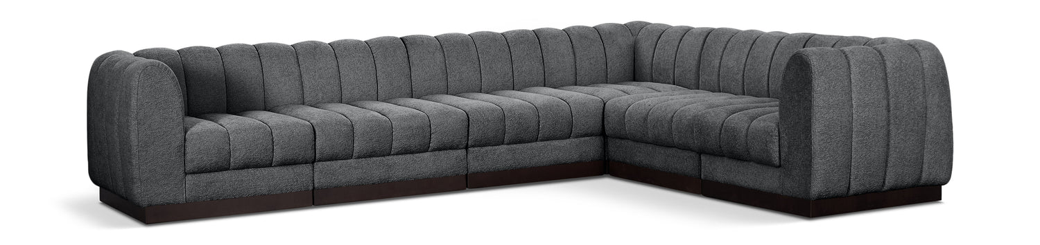 Quinn Grey Chenille Fabric Modular Sectional