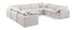 Indulge Cream Linen Textured Fabric Modular Sectional
