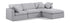 Indulge Grey Linen Textured Fabric Modular Sectional