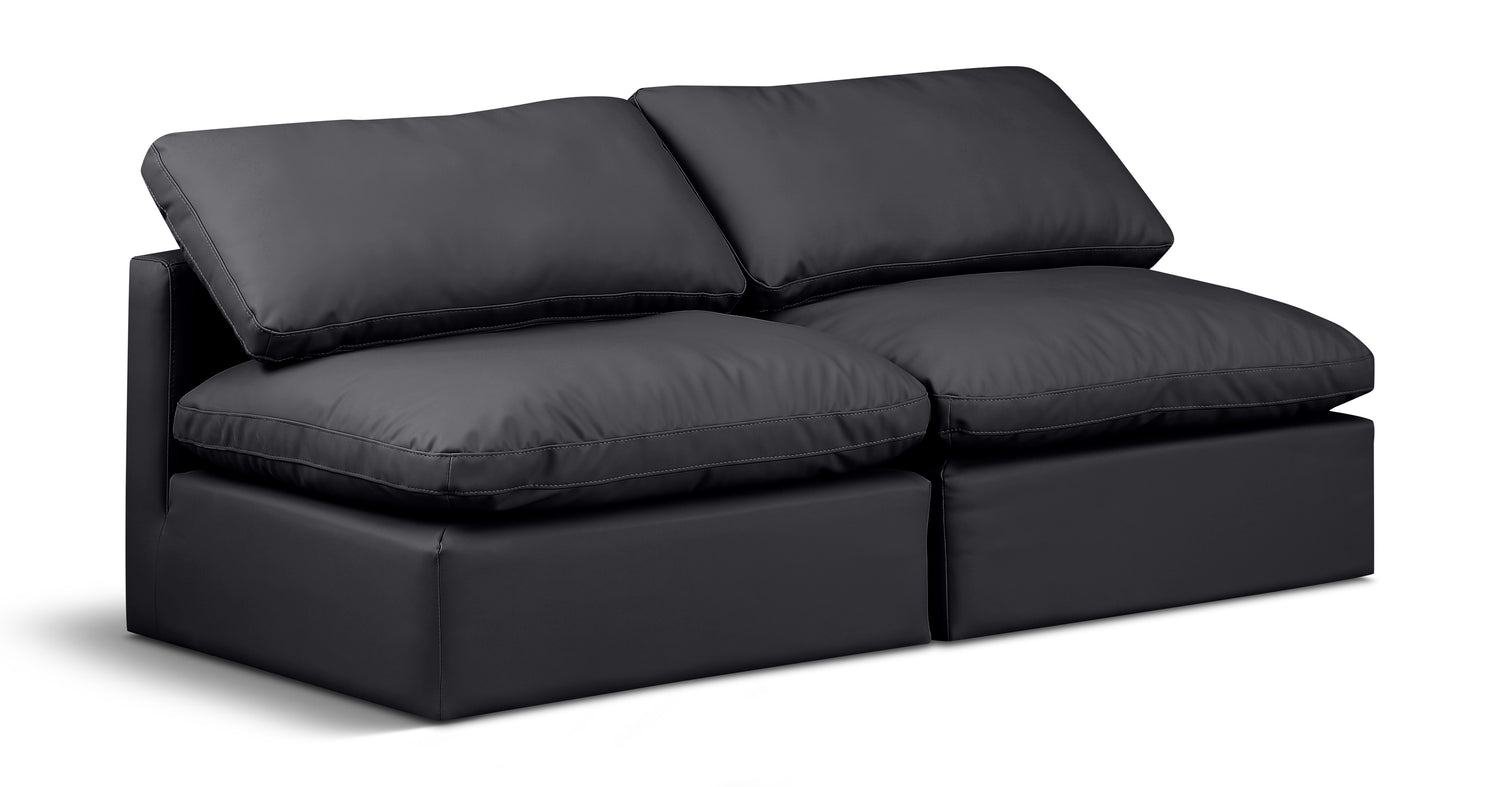 Indulge Vegan Leather Armless Modular Sofa