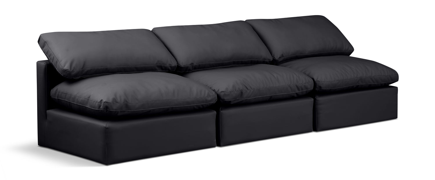 Indulge Vegan Leather Armless Modular Sofa