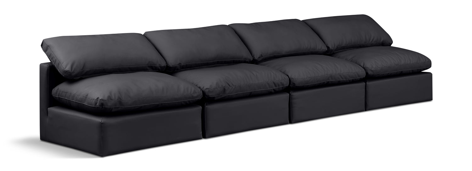 Indulge Vegan Leather Armless Modular Sofa