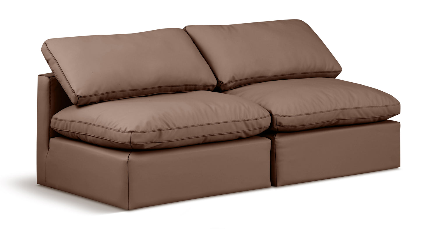 Indulge Vegan Leather Armless Modular Sofa