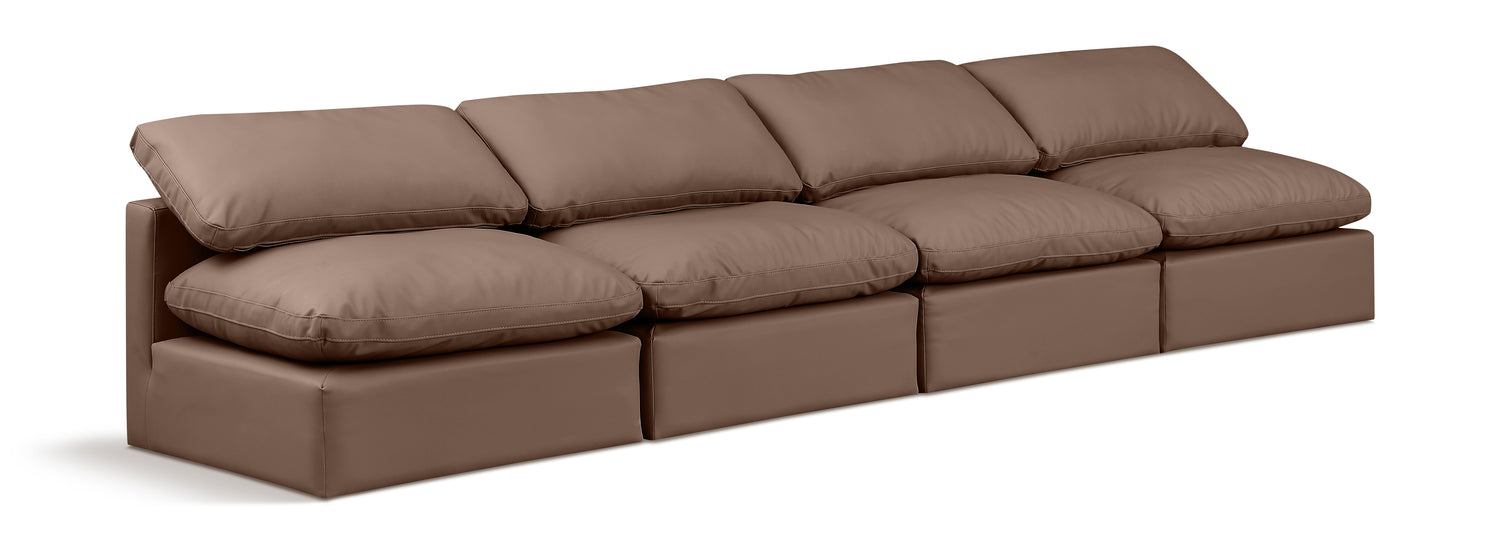 Indulge Vegan Leather Armless Modular Sofa