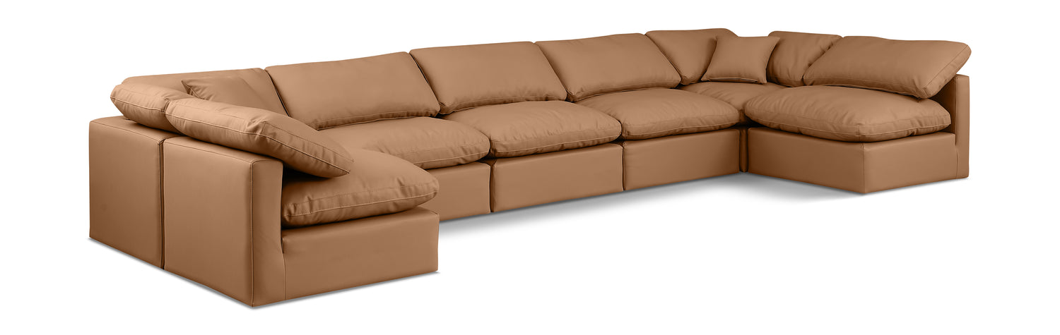 Indulge Cognac Vegan Leather Modular Sectional