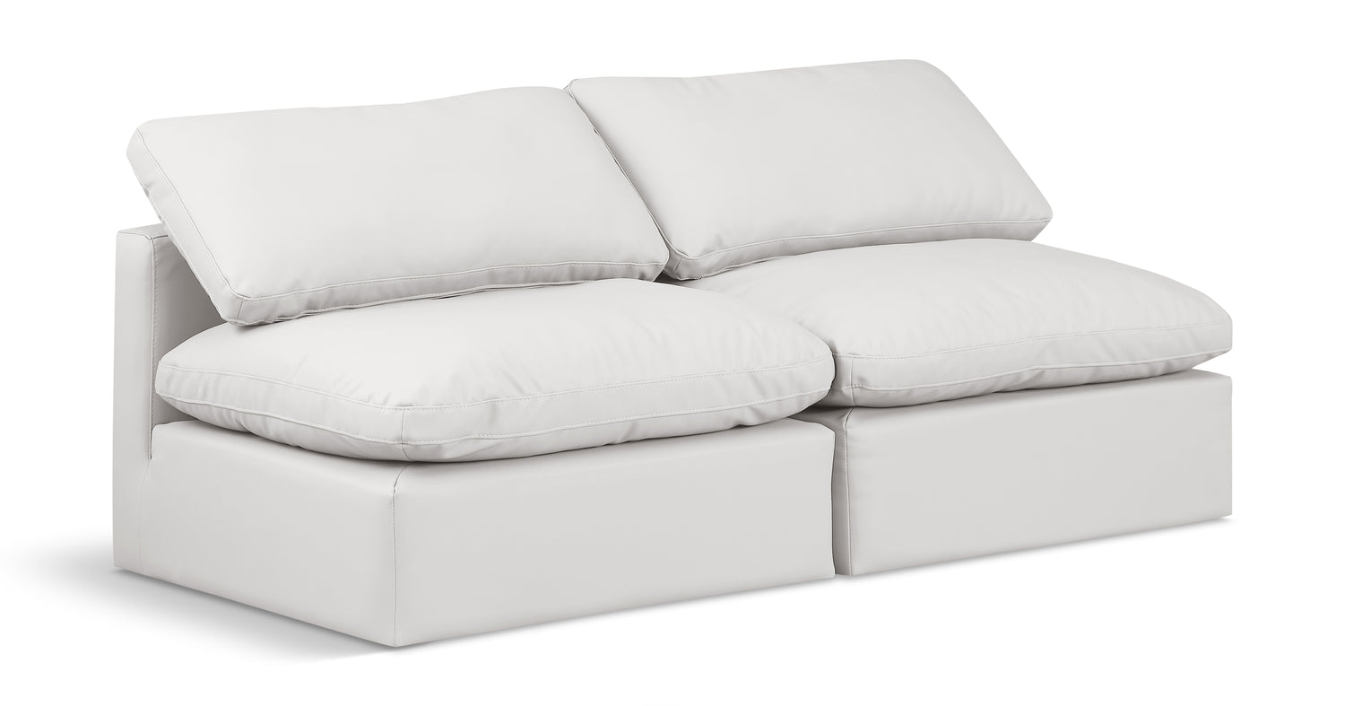 Indulge Vegan Leather Armless Modular Sofa