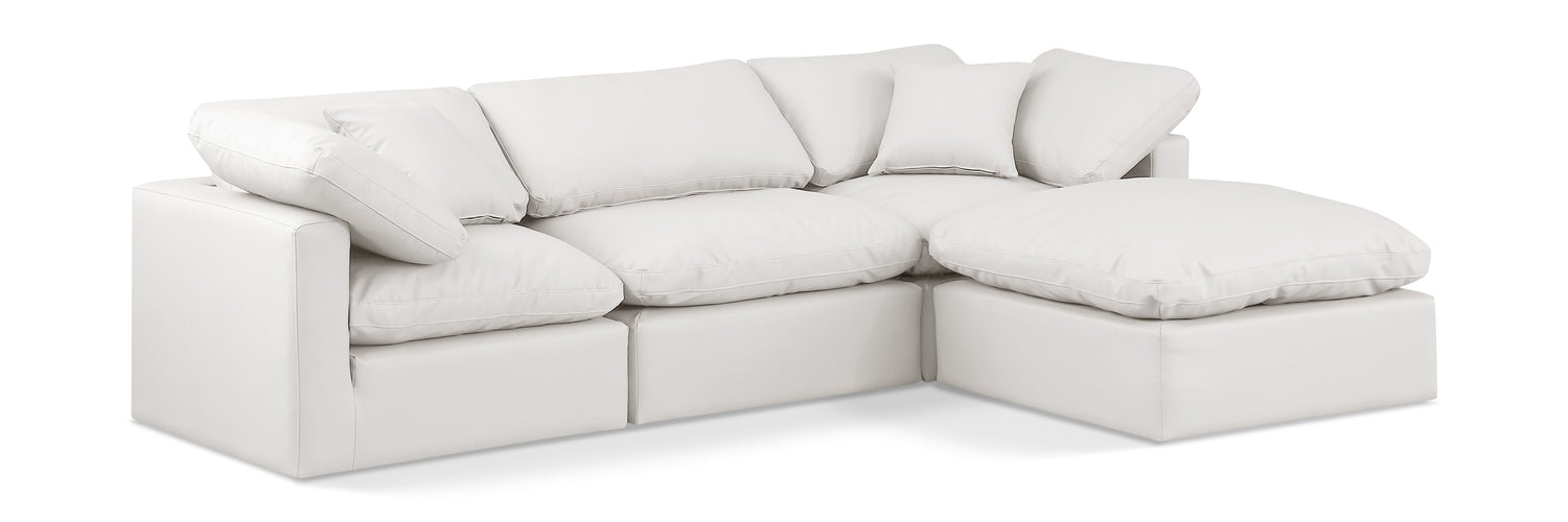 Indulge Cream Vegan Leather Modular Sectional