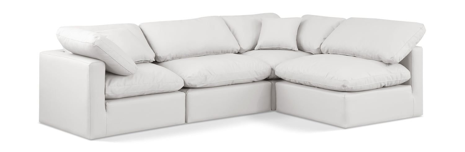 Indulge Cream Vegan Leather Modular Sectional