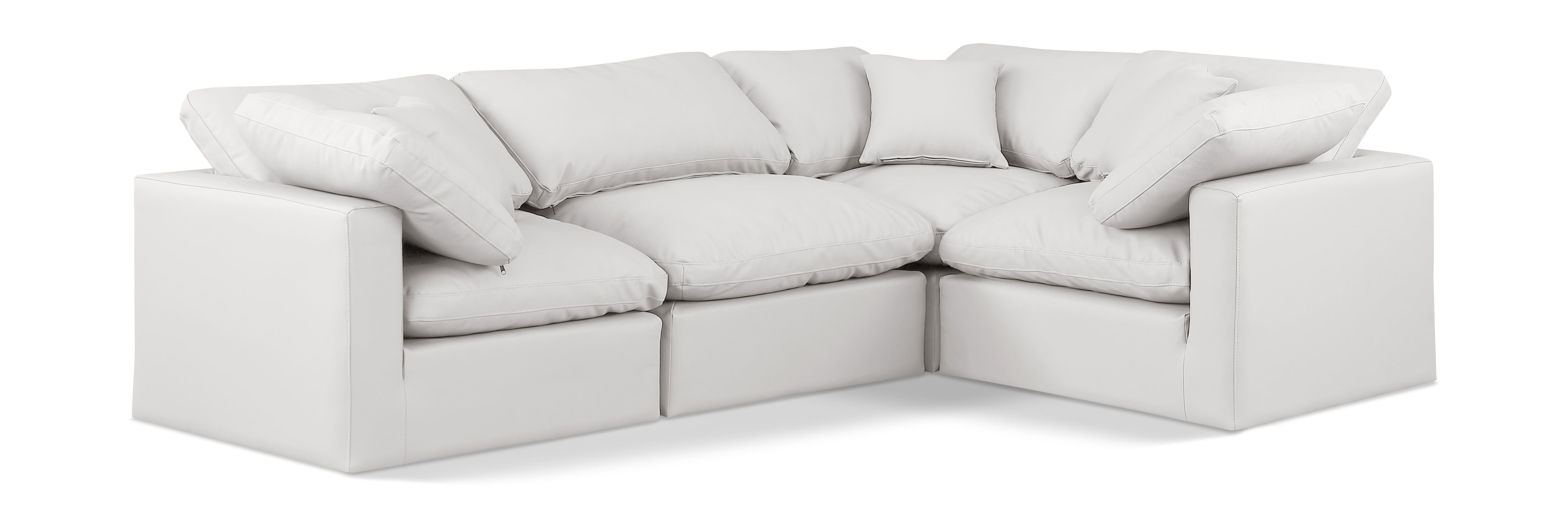 Indulge Cream Vegan Leather Modular Sectional