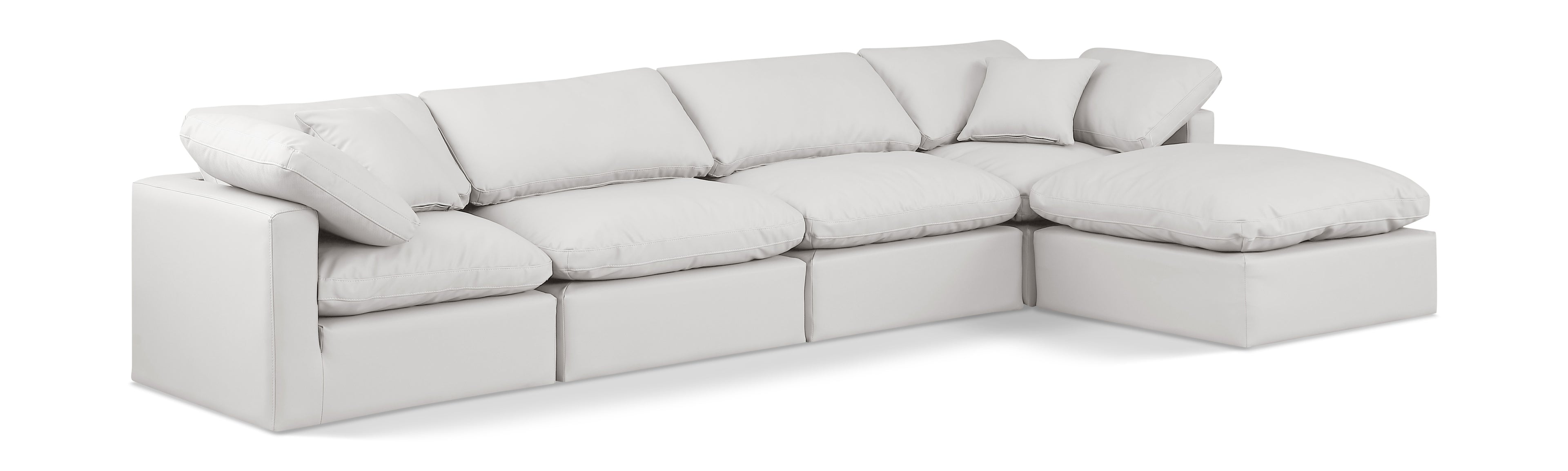 Indulge Cream Vegan Leather Modular Sectional