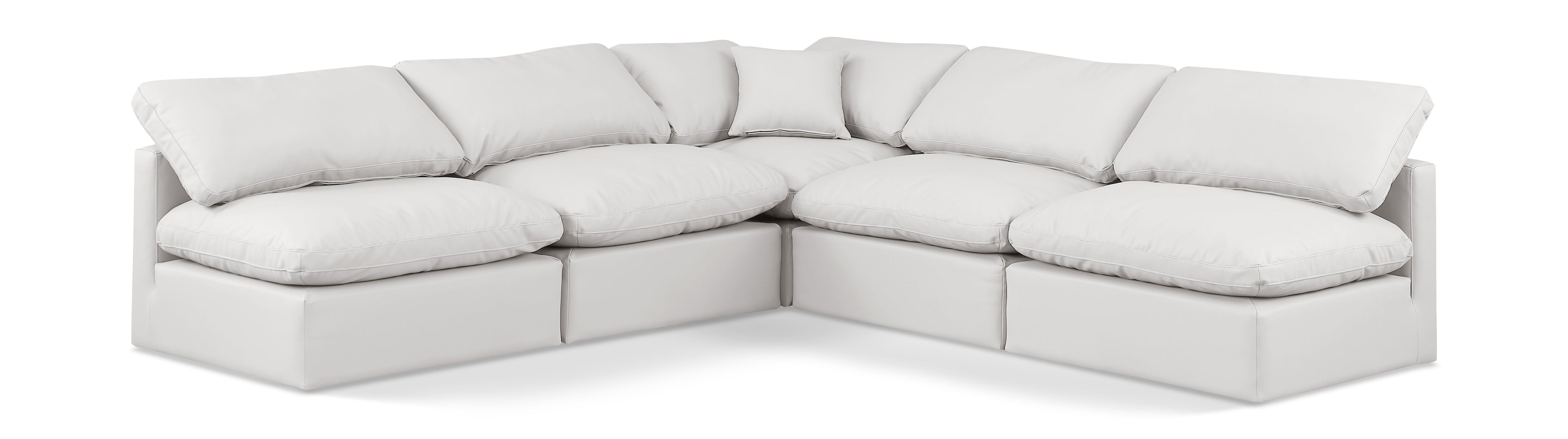 Indulge Cream Vegan Leather Modular Sectional