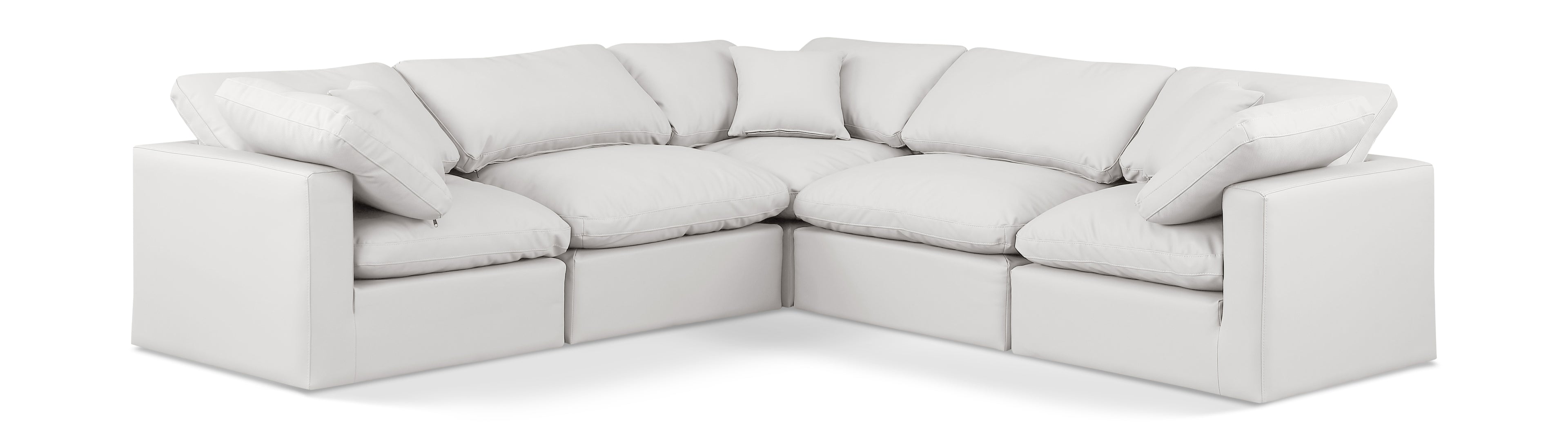 Indulge Cream Vegan Leather Modular Sectional