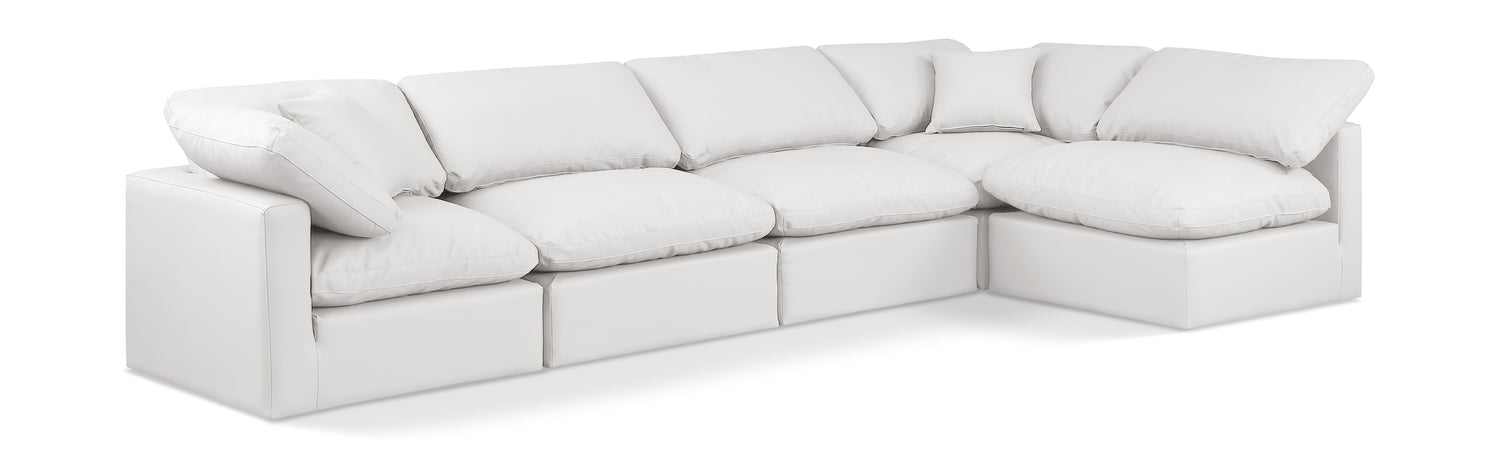 Indulge Cream Vegan Leather Modular Sectional