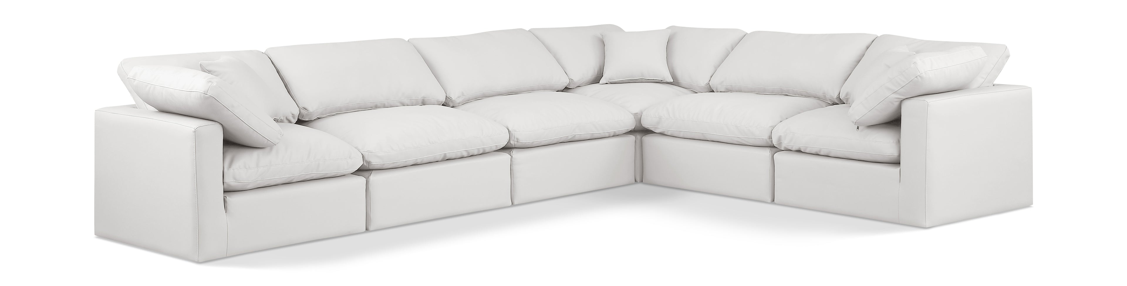 Indulge Cream Vegan Leather Modular Sectional