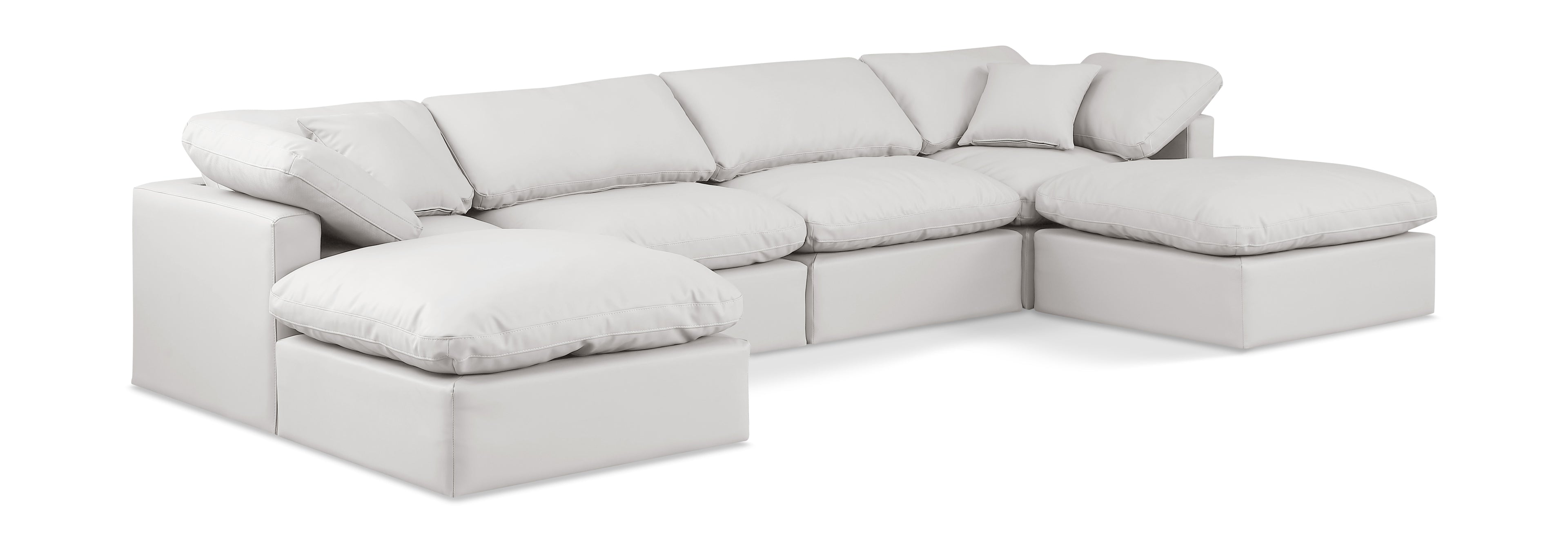 Indulge Cream Vegan Leather Modular Sectional