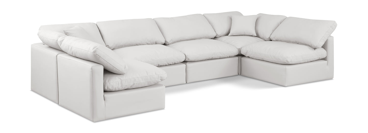 Indulge Cream Vegan Leather Modular Sectional