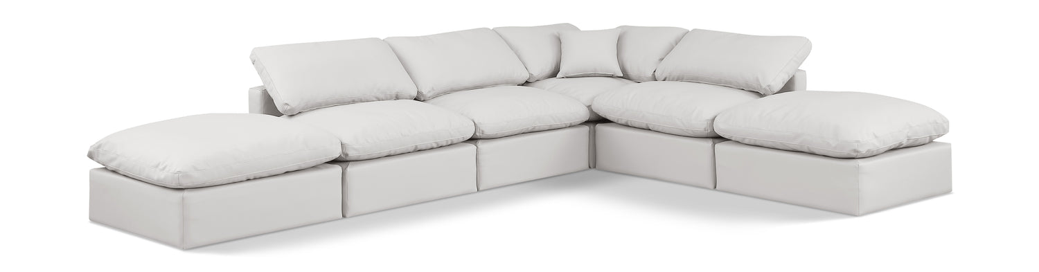 Indulge Cream Vegan Leather Modular Sectional