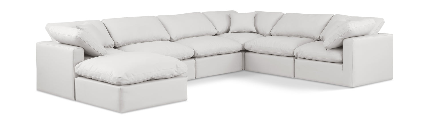 Indulge Cream Vegan Leather Modular Sectional