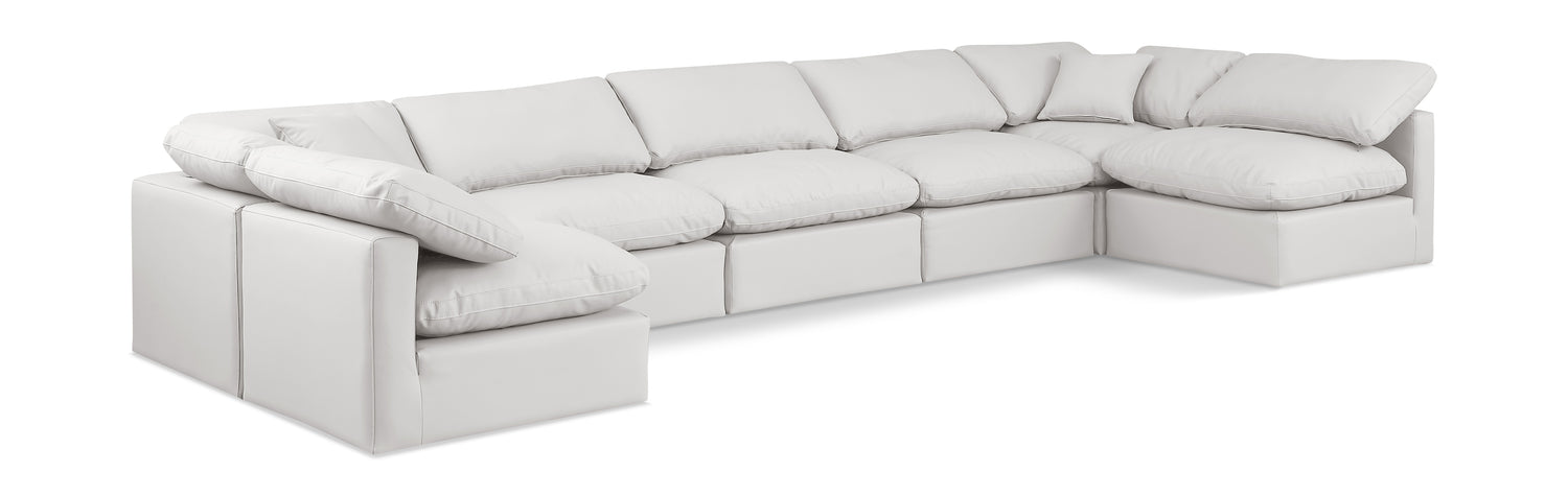 Indulge Cream Vegan Leather Modular Sectional