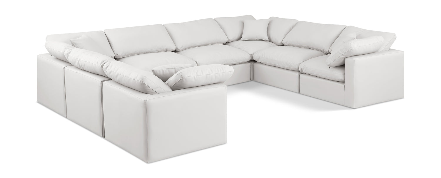 Indulge Cream Vegan Leather Modular Sectional