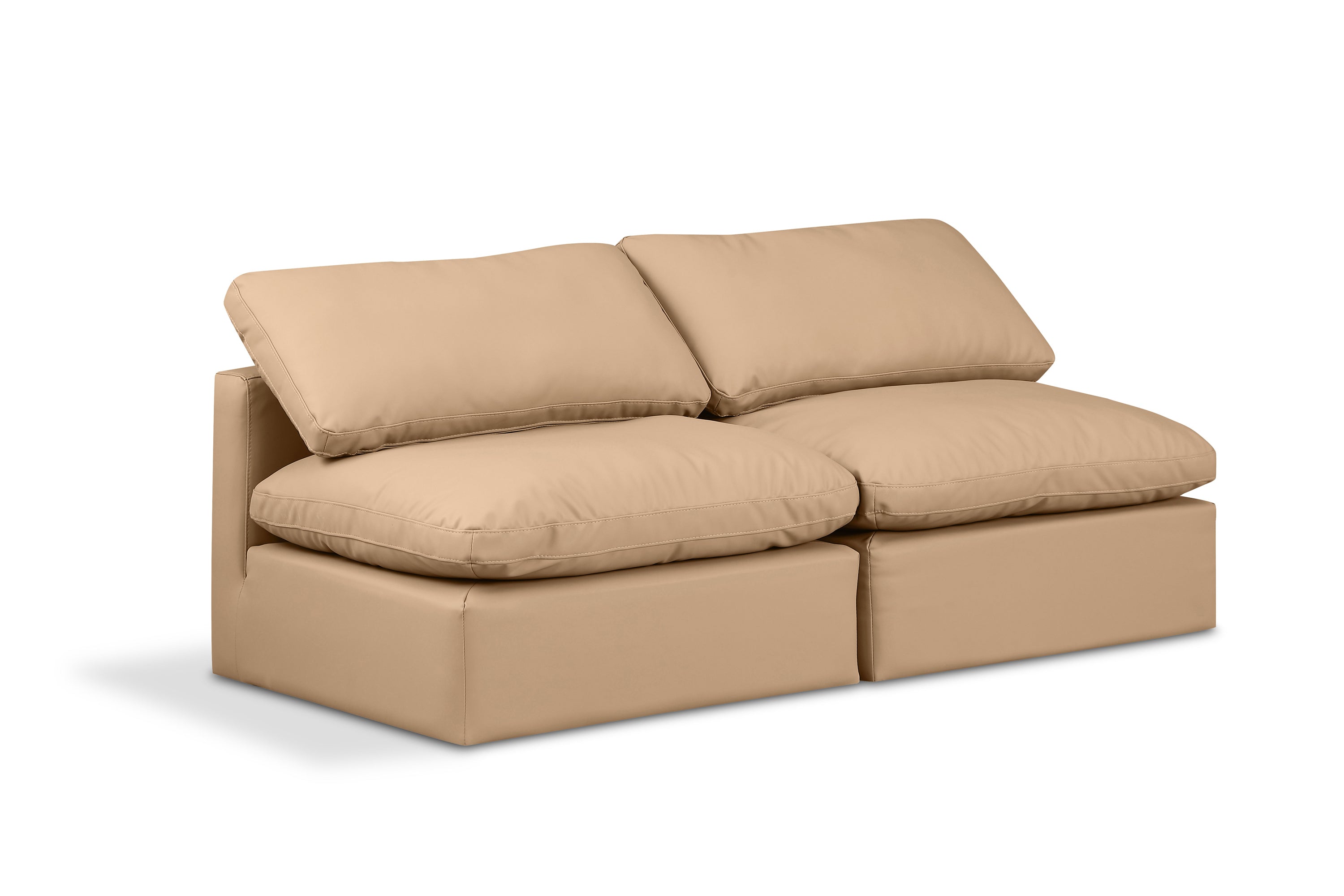 Indulge Vegan Leather Armless Modular Sofa