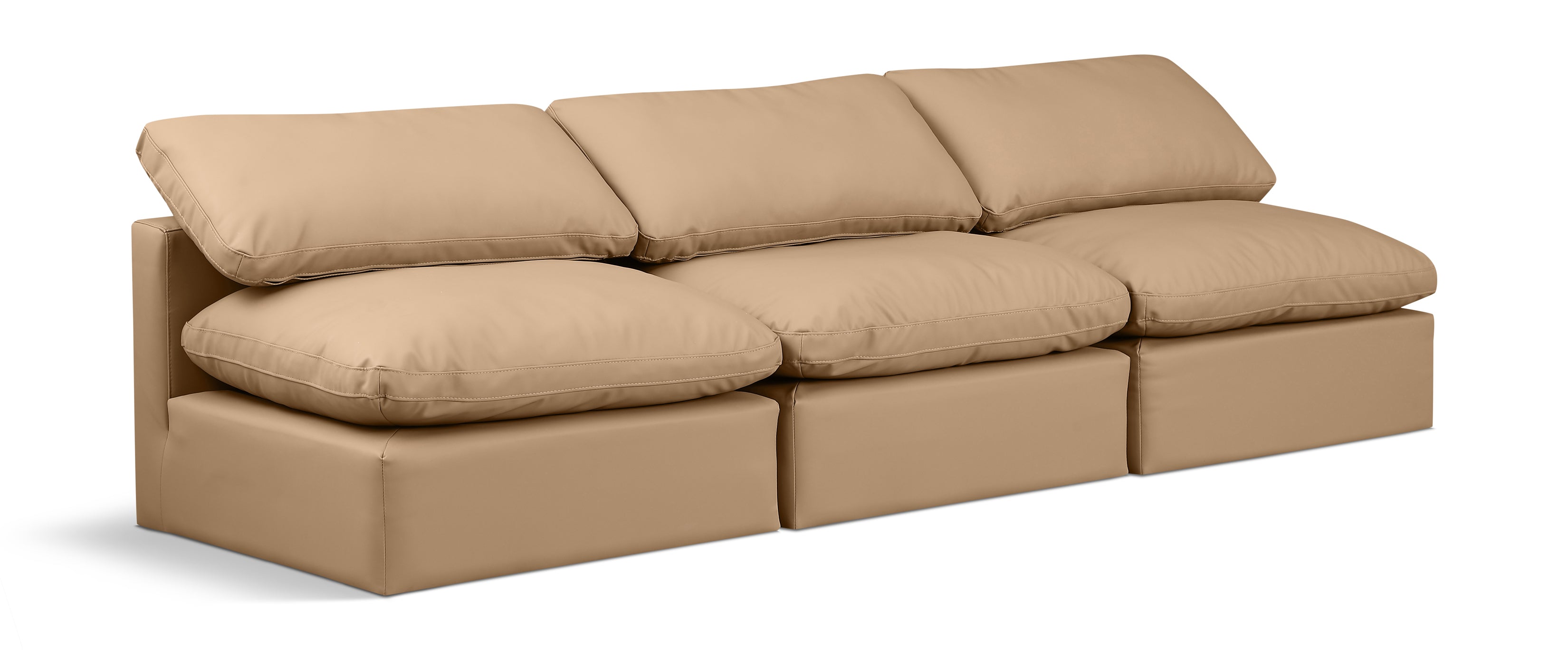 Indulge Vegan Leather Armless Modular Sofa