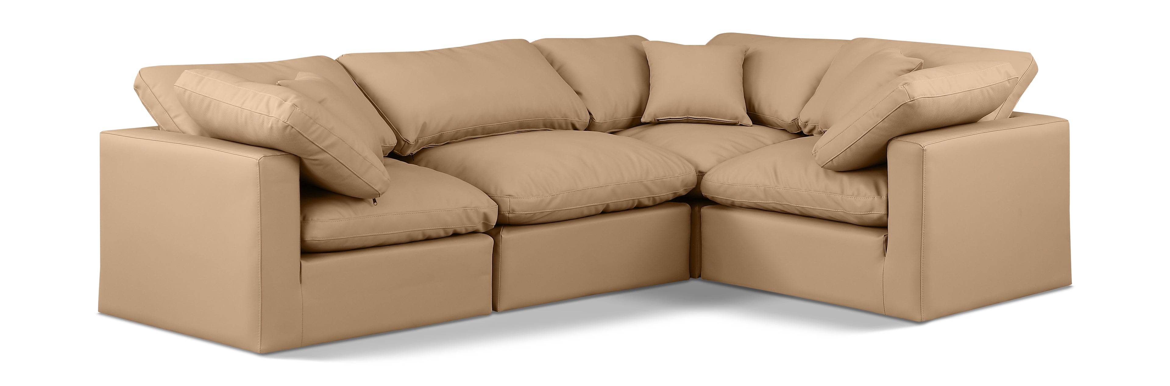 Indulge Tan Vegan Leather Modular Sectional