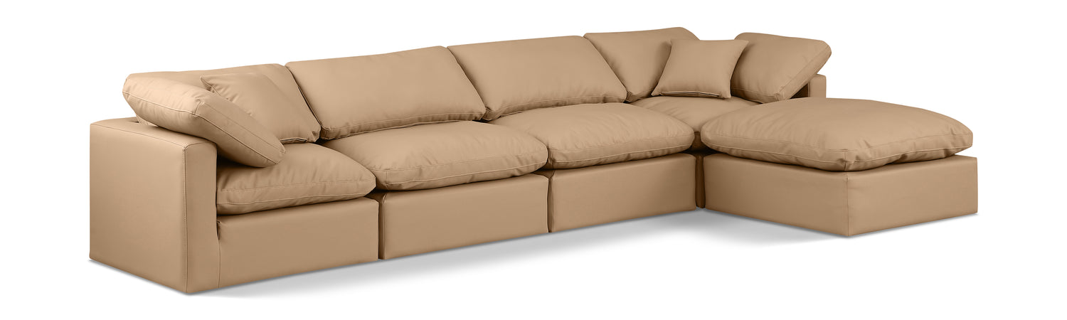 Indulge Tan Vegan Leather Modular Sectional