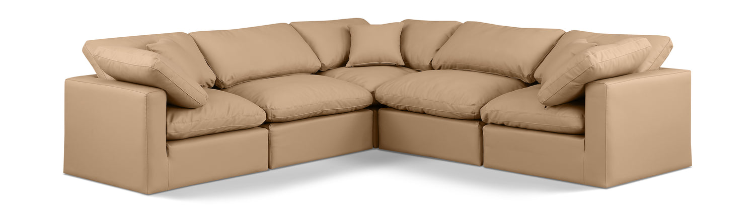 Indulge Tan Vegan Leather Modular Sectional