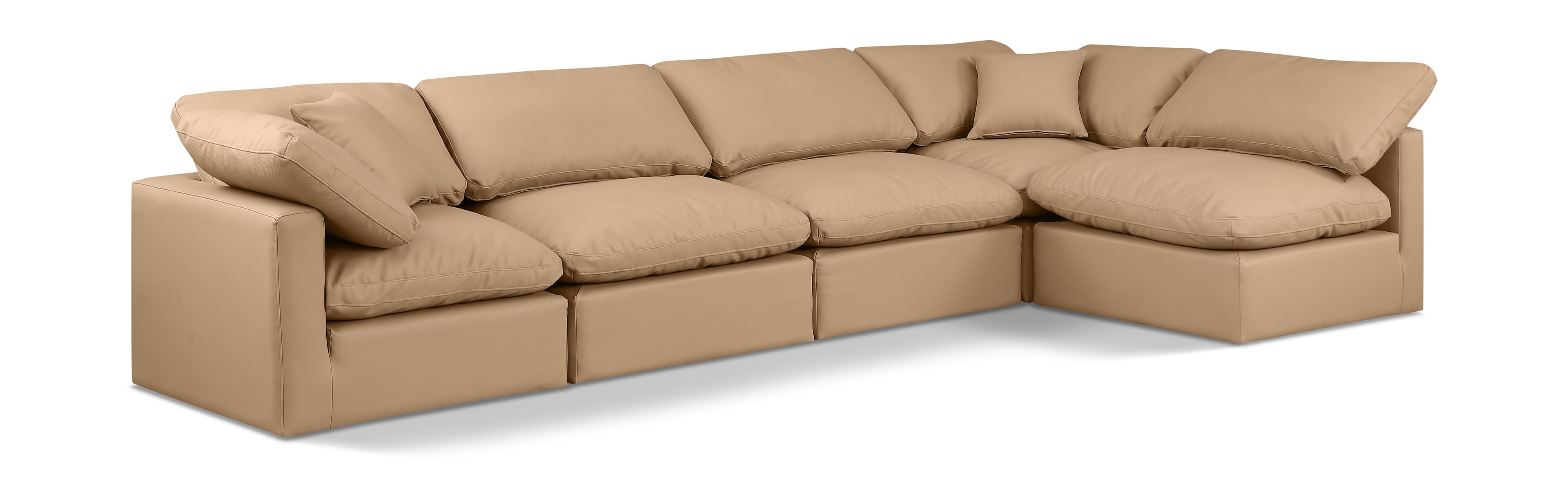 Indulge Tan Vegan Leather Modular Sectional